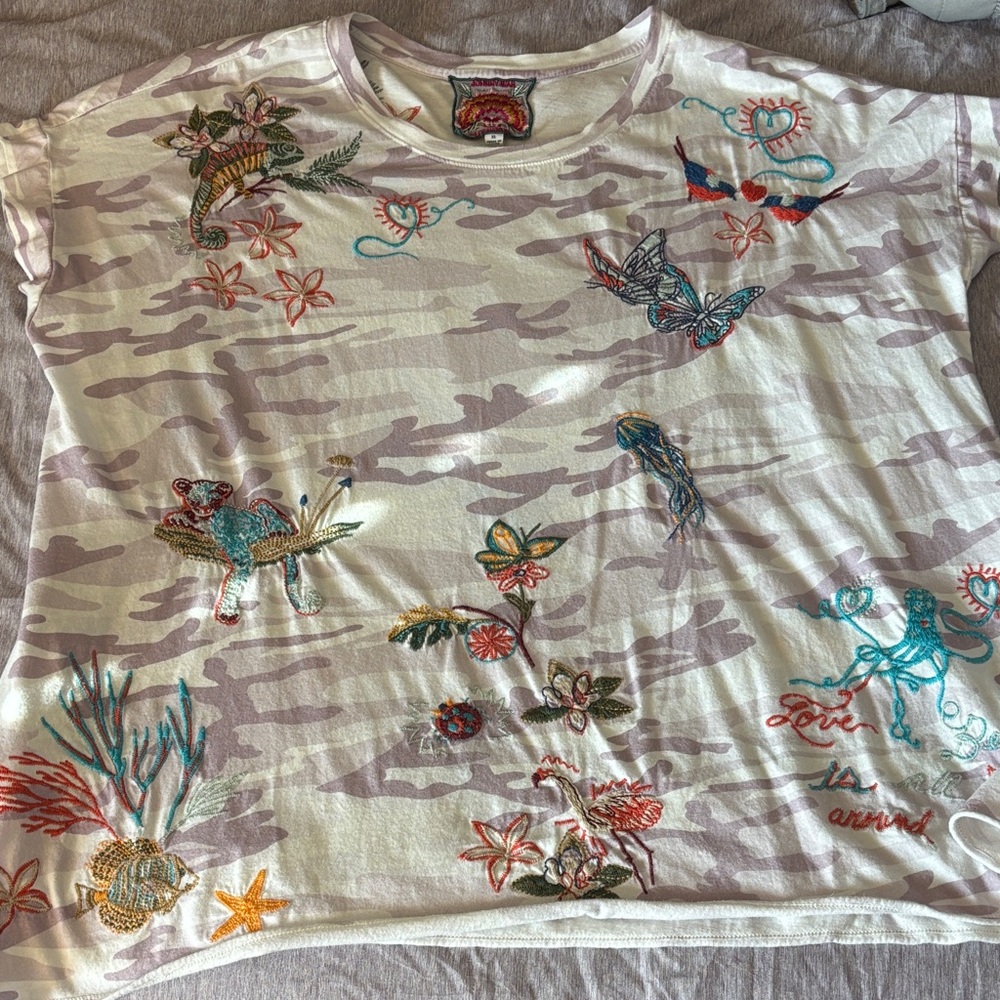 Johnny Was Embroidered Come Shirt
